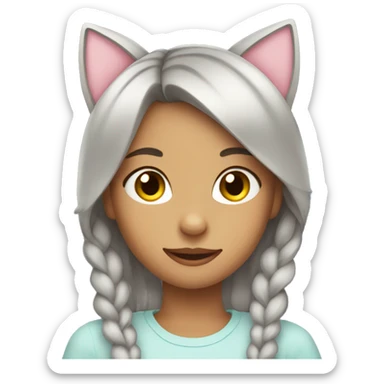 cute girl with cat ears sticker