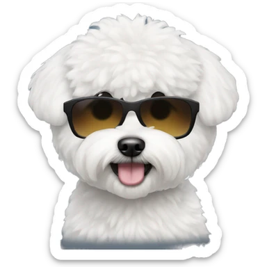 Bichon frise with shades sticker