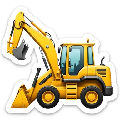 backhoe loader side view sticker