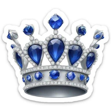 Silver sapphire crown sticker
