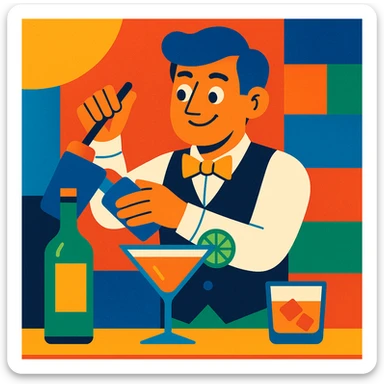 bartender mixing drinks sticker