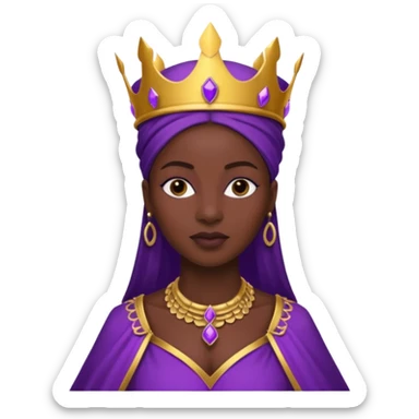 African queen wearing purple royalty attire  sticker