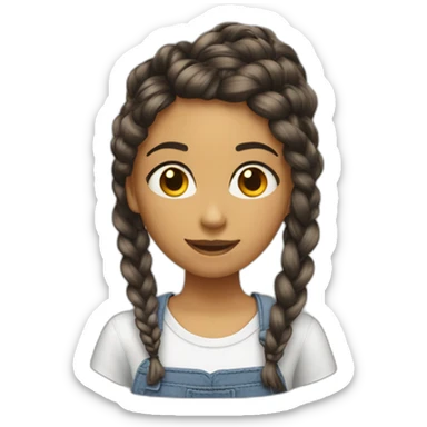 Filles chatin avec tresse collé sticker