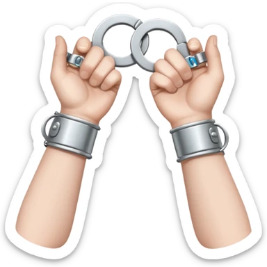 hands with handcuffs sticker