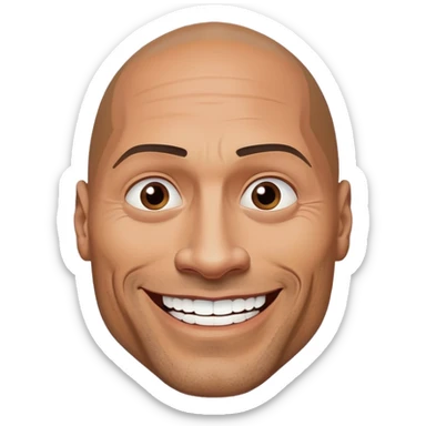 Dwayne the rock Johnson making creepy smile sticker