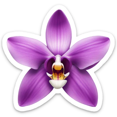 Letter v orchid sticker