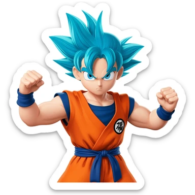 puedes hacer a goku con el pelo azul sticker