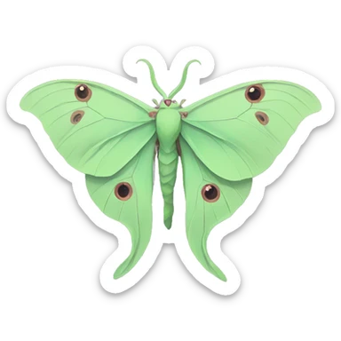 Luna moth wearing chains  sticker