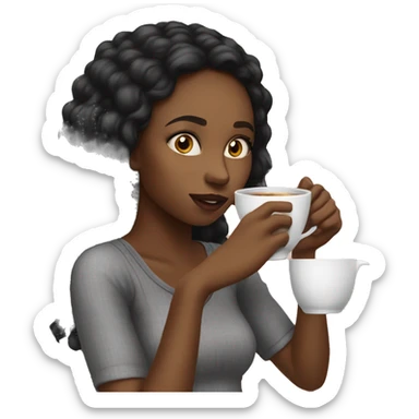 black girls drinking tea gossip  sticker