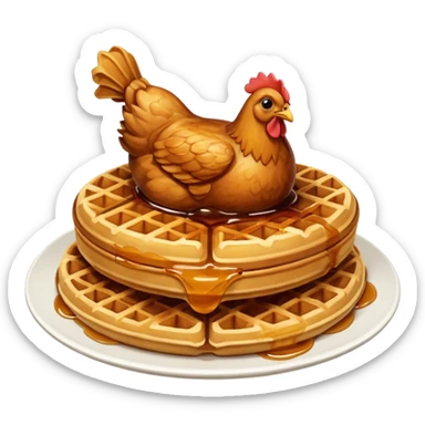 Chicken & waffles sticker