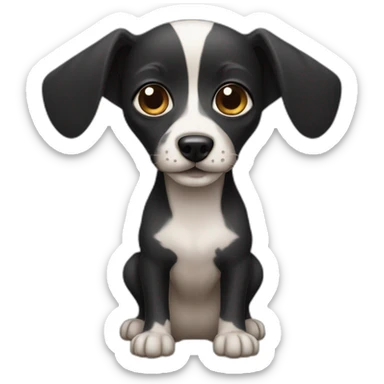little dog pincher with long  face and with black skin color sticker