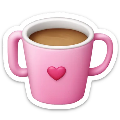 Pink coffee cup with heart foam sticker