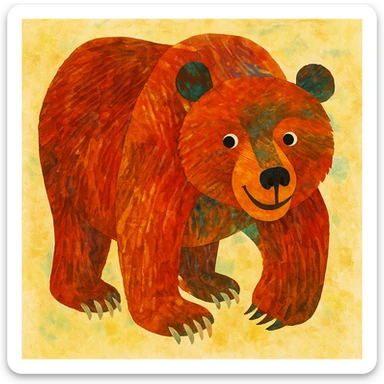 Eric carle grizzly bear sticker