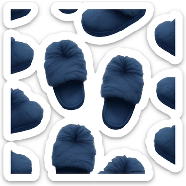navy blue fluffy slippers sticker