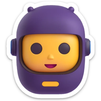 small AI chatbot emoji with digital face sticker
