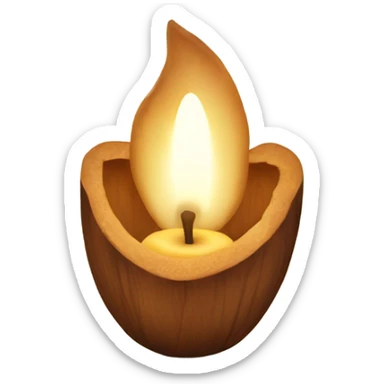 candle in a wallnut shell sticker