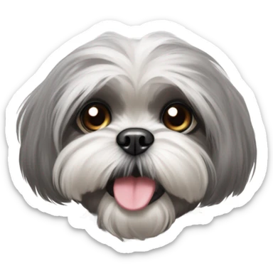 grey shih tzu emoji sticker