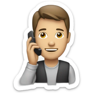 persona usando un teléfono sticker