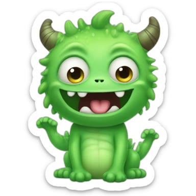 Cute baby green monster sticker