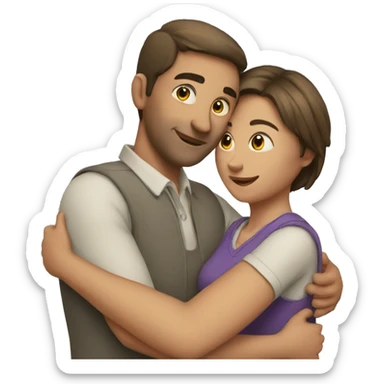 man hug woman sticker