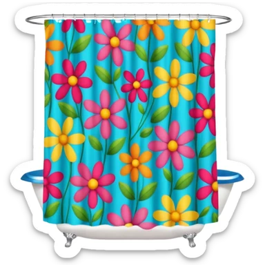 colorful shower curtain sticker