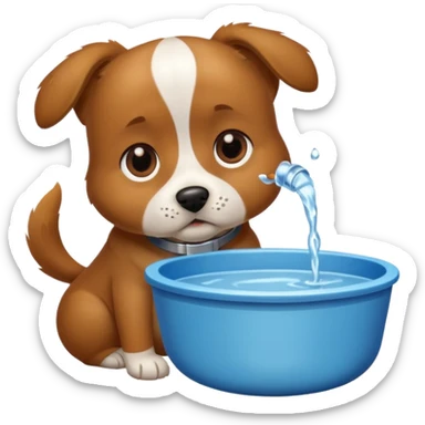 Dog, water bowl sticker
