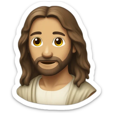 Jesus who has his head replaced by a velociraptor head sticker