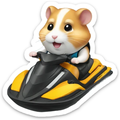 hamster on jetski sticker