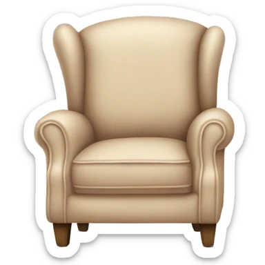 Beige colored Armchair - blanket - book sticker