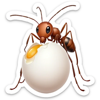 Ant with a egg sticker