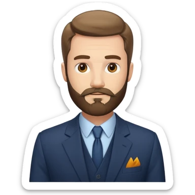 suit man,beard,different suit color,expression. sticker