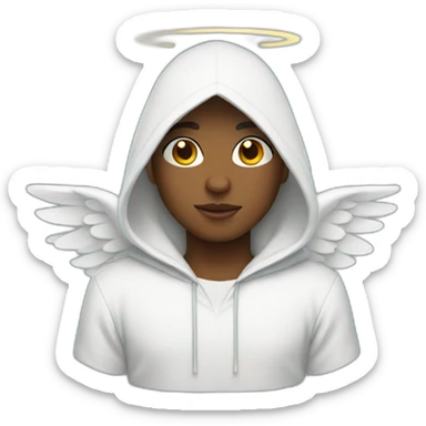 angel with hood with halo sticker