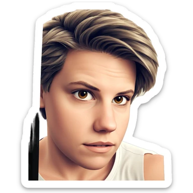 realistic portrait of a boy sticker