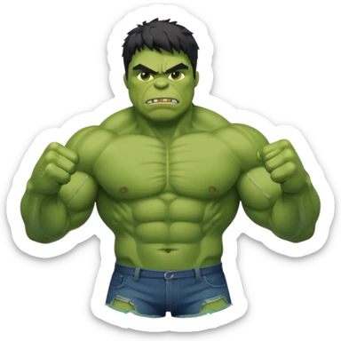 Hulk with a Clean Outfit sticker