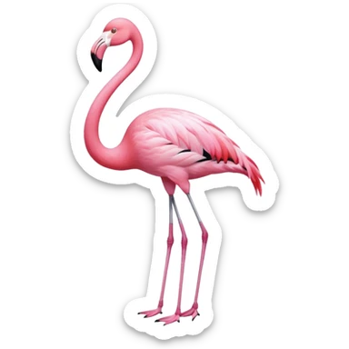 Full body Flamingo wearing a pink bow tie in the neck  sticker