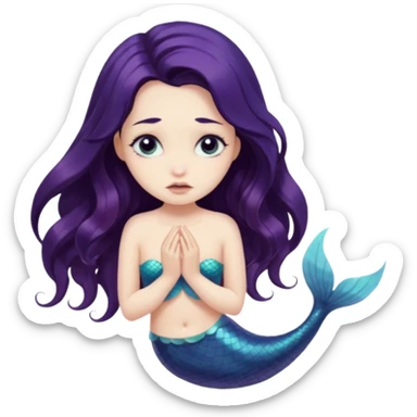 a sad mermaid sticker