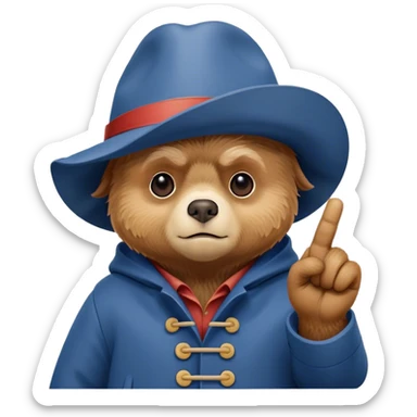 paddington bear sticking his middle finger up sticker