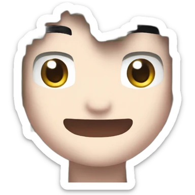 Pixelmon Minecraft Head Skin Anime Big Eyes Smile sticker