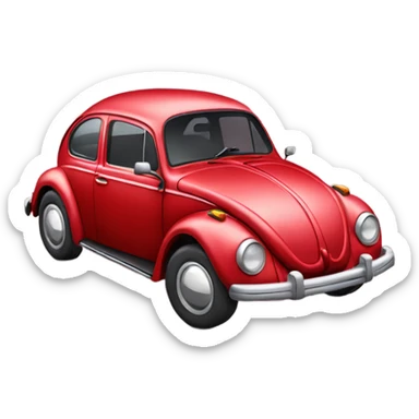 Red Volkswagen beetle vehicle sticker