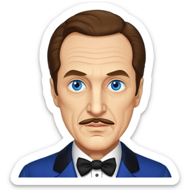 Vincent Price with blue eyes sticker