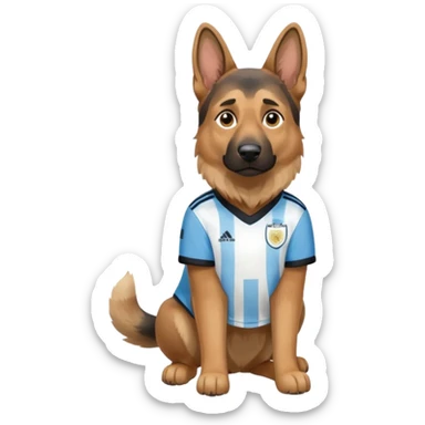 German shepherd usando camisa da Argentina full body  sticker