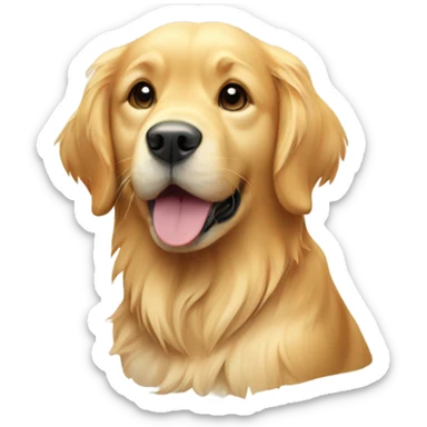 Golden retriever dog an whitr cat sticker