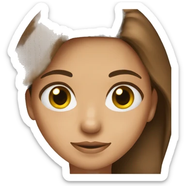 The girl is a green-eyed brown-haired woman sticker