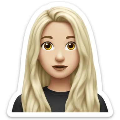 Hyperrealistic beautiful white girl, with long black hair  sticker