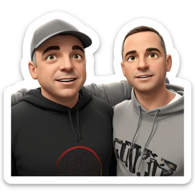 boys in stylish hoodies sticker