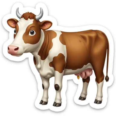 Uma vaca com um corpo de Saturno eu com um pé  sticker