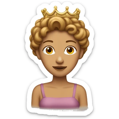 Light brown hairdo tan woman with crown on sticker