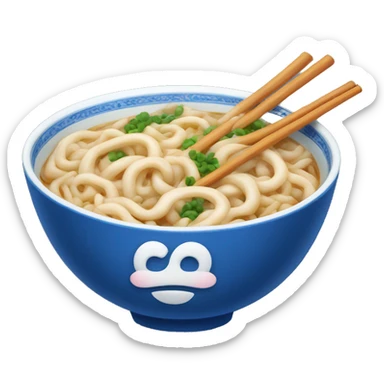 udon in blue bowl sticker