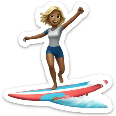 Girl surfing sticker