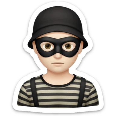 Thief in black mask and stripped shirt sticker